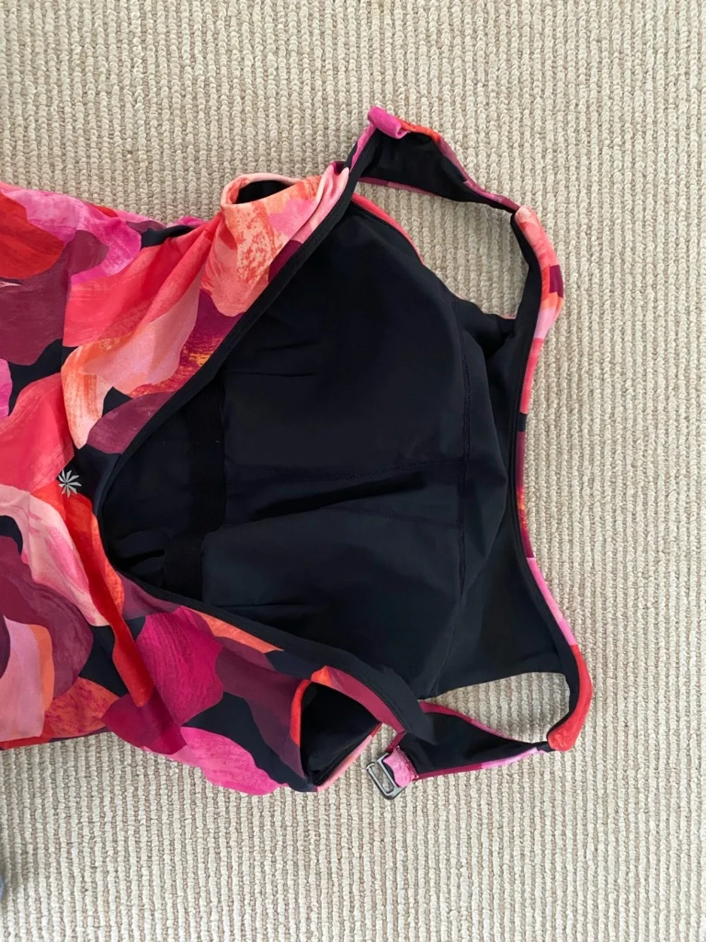 Athleta Floral One-Piece Swimsuit in Pink, Red and Black Women’s small - Picture 3 of 6